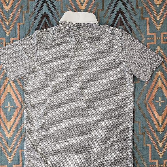 Greyson Black and White Polo with Pink Accents - Picture 4 of 7